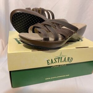 Eastland Mid-heel Brown Strappy Wedge Sandal